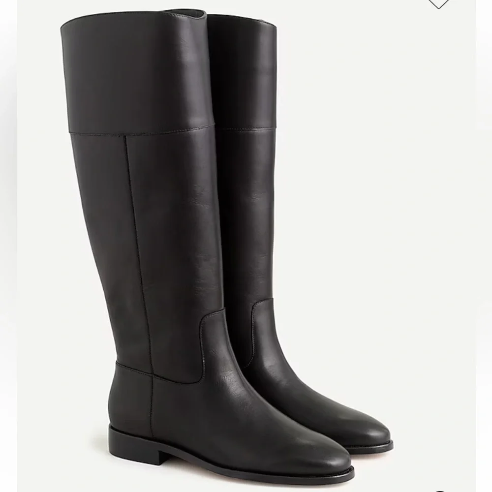 J Crew Tall Troy Leather Riding Black‎ Leather Knee-High Boots Size 5.5